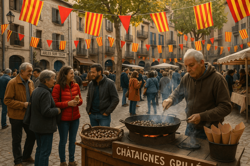 Fête de la châtaigne à Arles-sur-Tech, ambiance catalane.