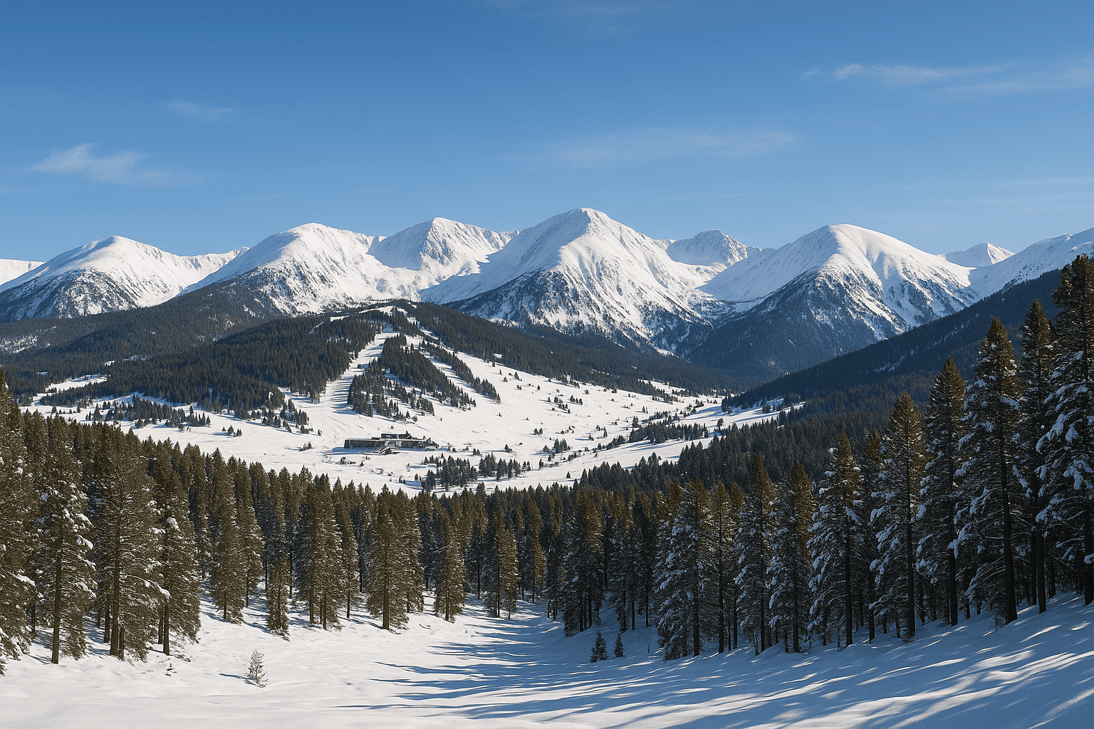 Panorama des stations de ski des Pyrénées-Orientales sous la neige.