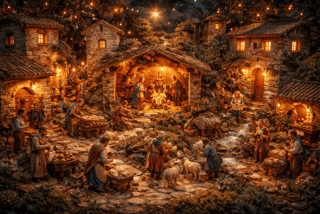 Crèche catalane traditionnelle dans les Pyrénées-Orientales.